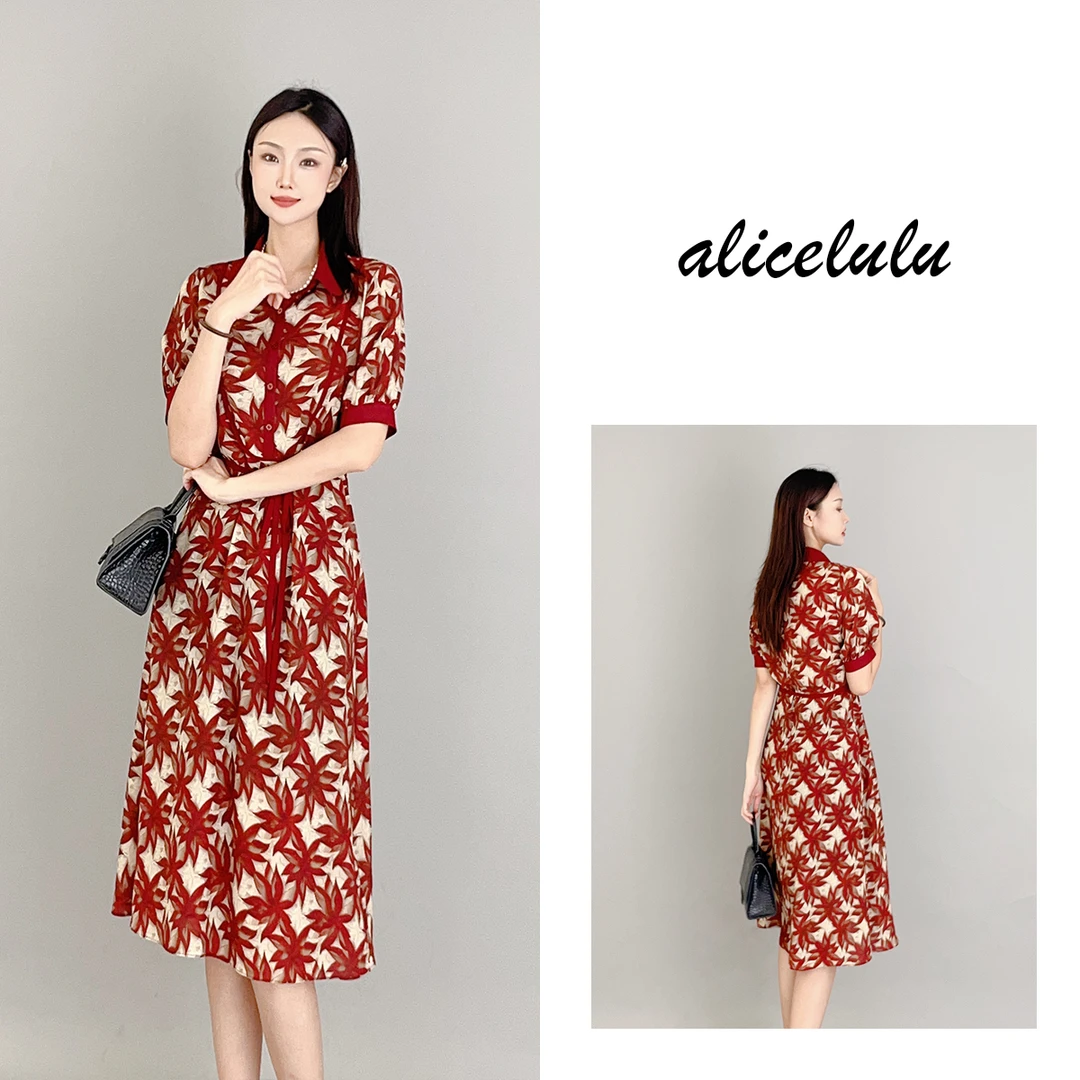 3 ALICE “红叶情深”连衣裙 优雅显白 柔美浪漫 S2138717J