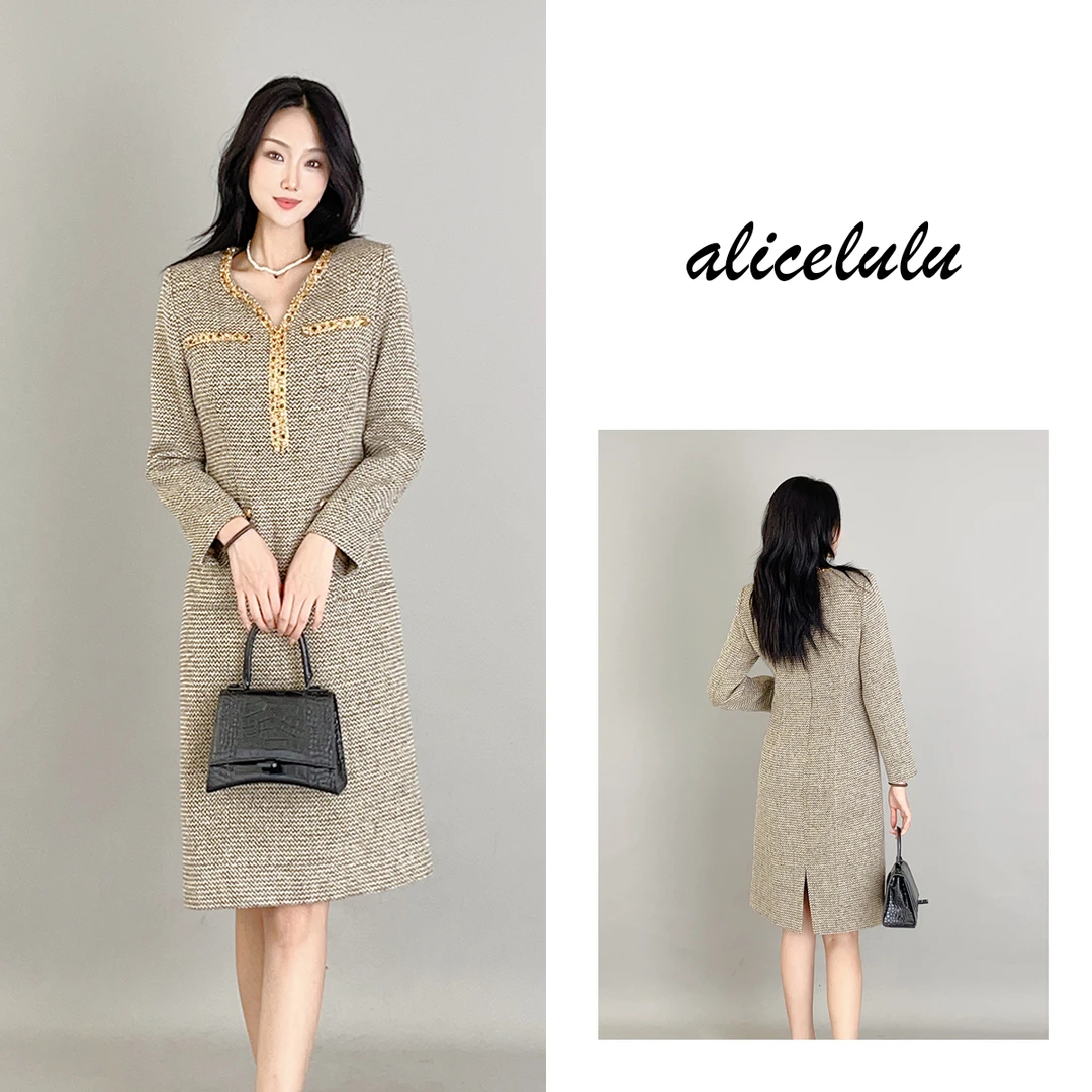 1【ALICE “宝石年华”名媛连衣裙】重工钉钻 优雅香风 S2136159W