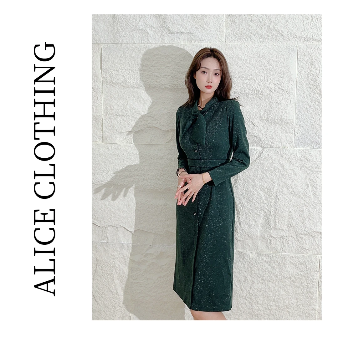 2【ALICE “总裁夫人”法式连衣裙】气质蝴蝶结 优雅显瘦 S1032302W