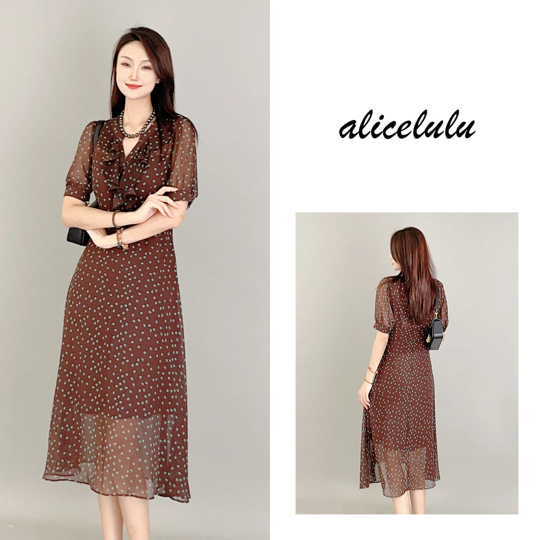 【卡卡现货专属】ALICE“假日迷情”连衣裙优雅碎花知性花边S2138545J