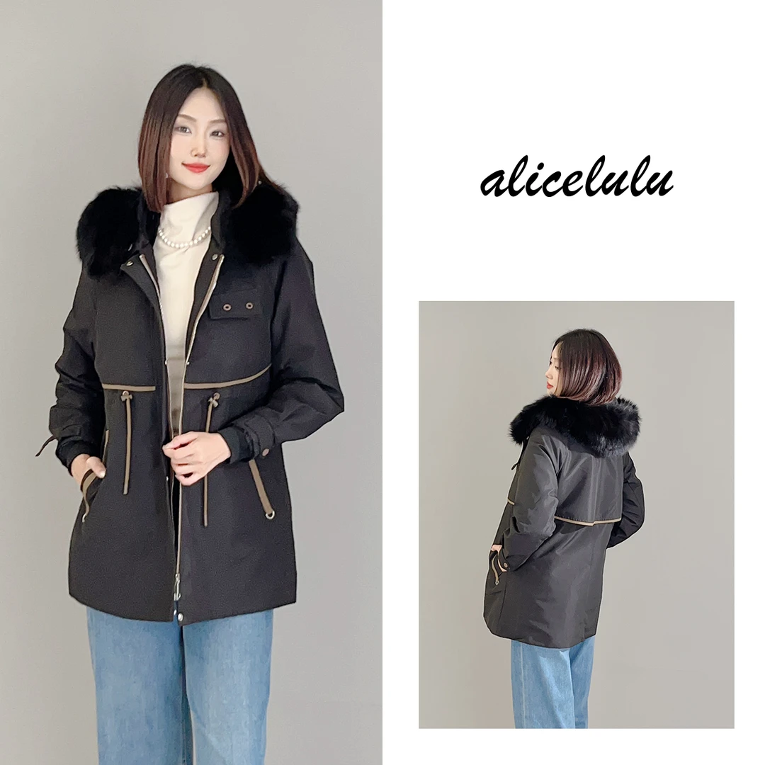 2 ALICE “雪域慢行”毛领外套 奢贵顺滑 时髦百搭 S2140353Tr