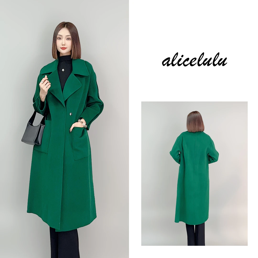 6 ALICE 绿森林毛呢大衣 高支羊毛 细腻柔滑 S2141478Tr
