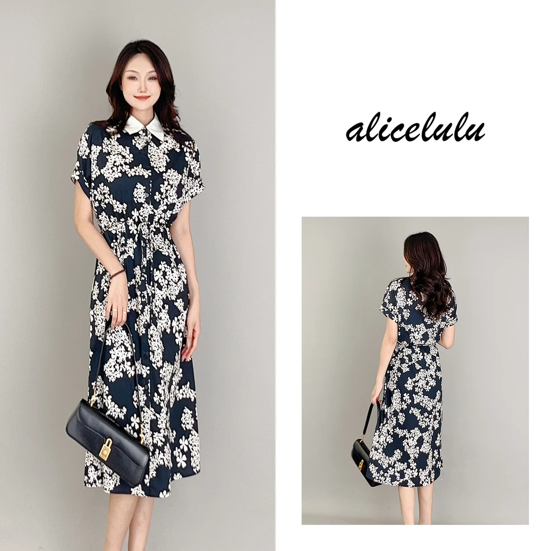 1 ALICE “风中绵云”连衣裙 清雅碎花 呼吸透气 S2138489B