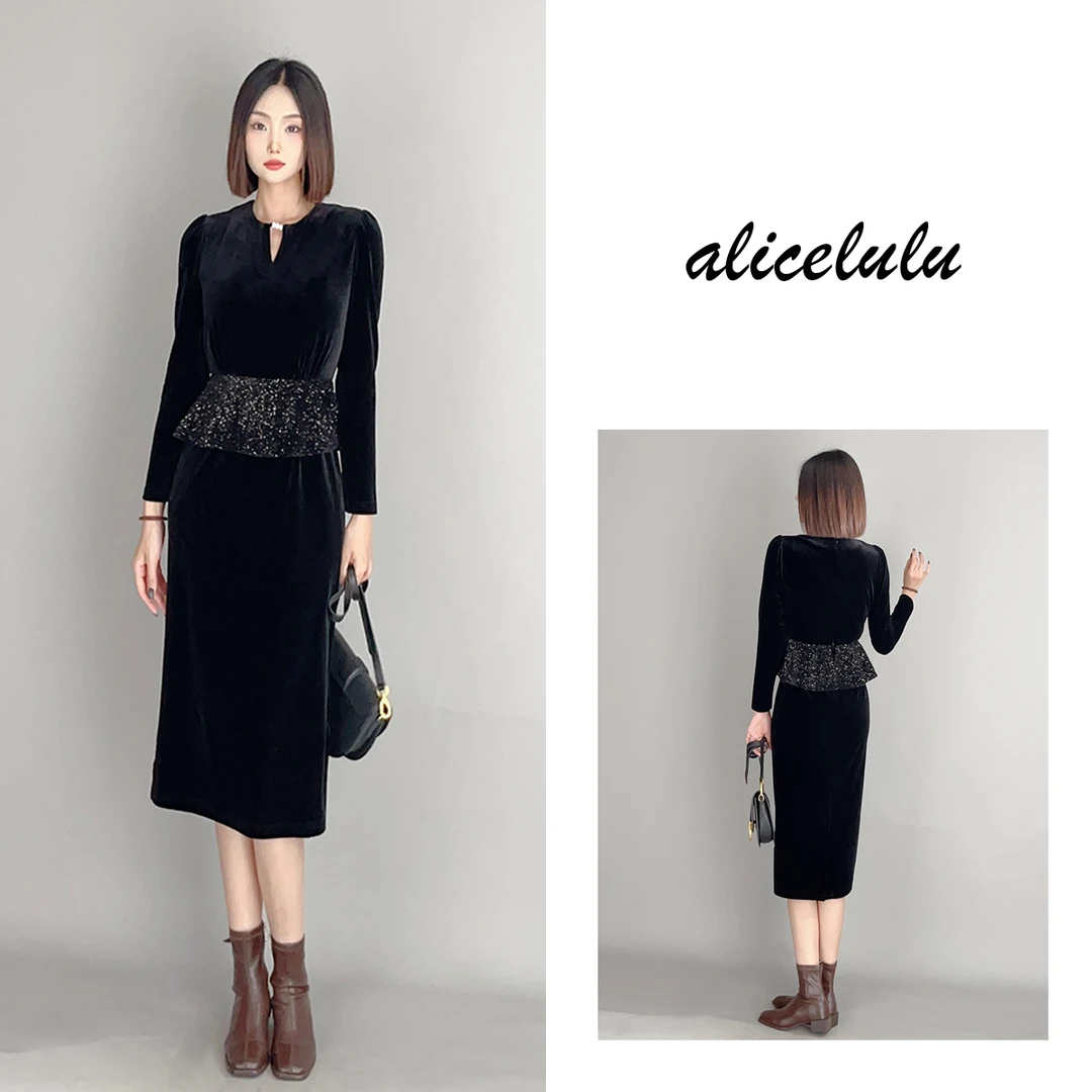 6 ALICE “腰间银河”连衣裙 华贵丝绒 闪耀夺目 S2140328D