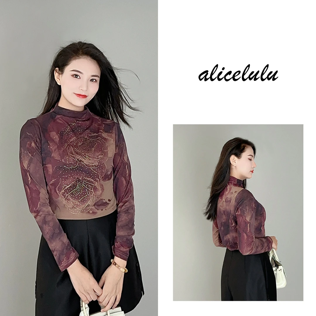 3 ALICE “雾里看花”打底衫 定位烫钻 柔情浪漫 S2139800T