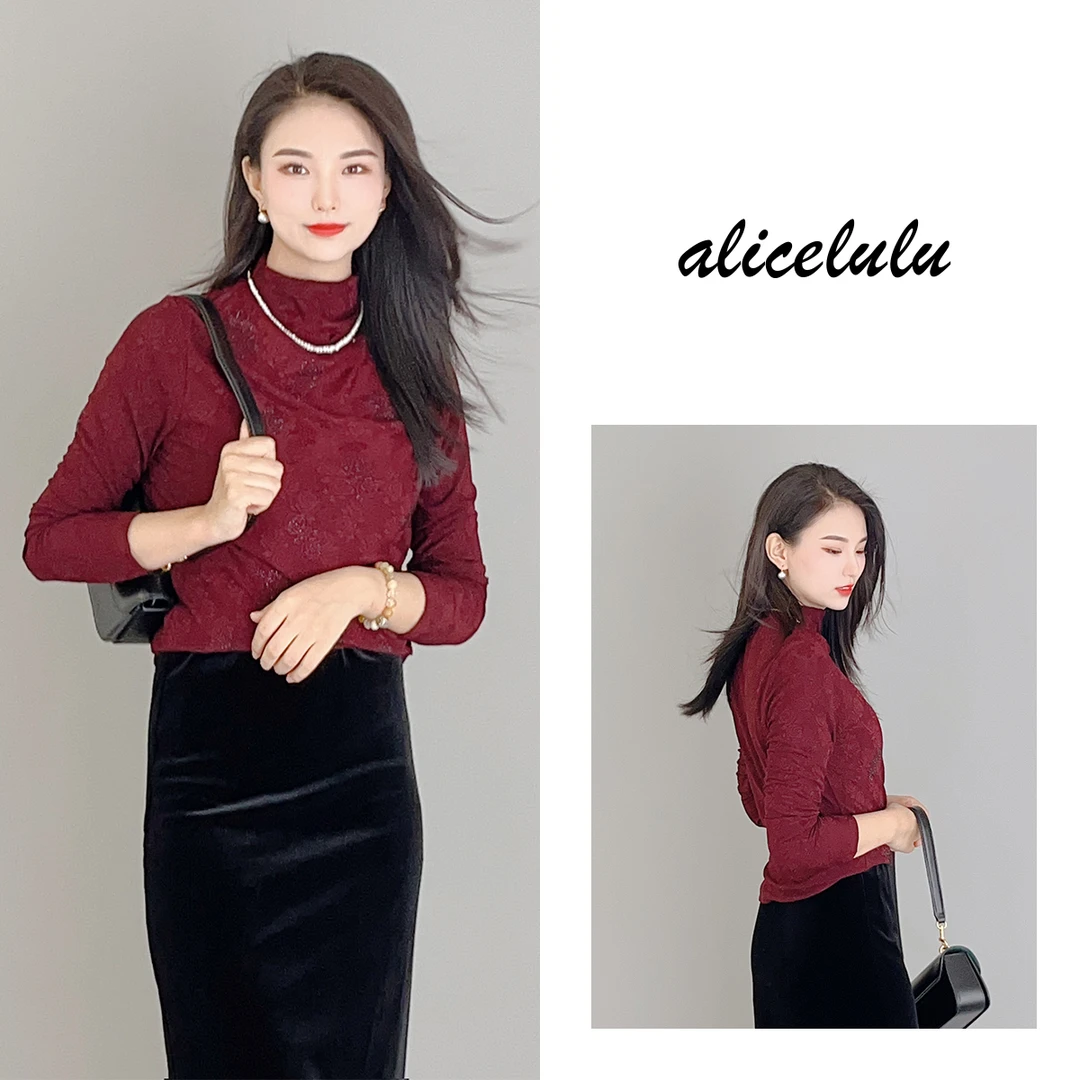 2 ALICE “布上雕花”打底衫 定位提花 高温烫钻 S2139802T