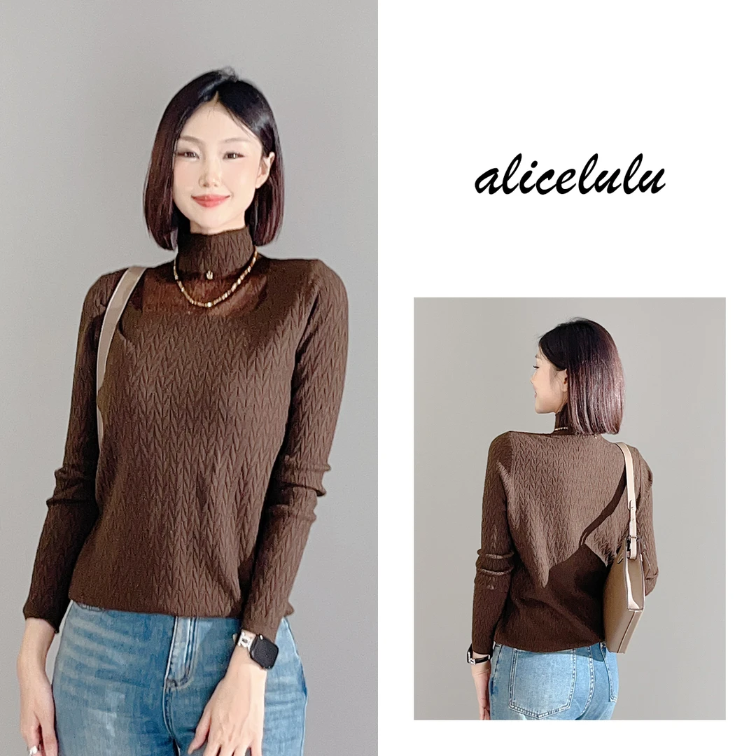 1 ALICE “回头率密码”毛衣 网纱拼接 时髦肌理 S2139618T