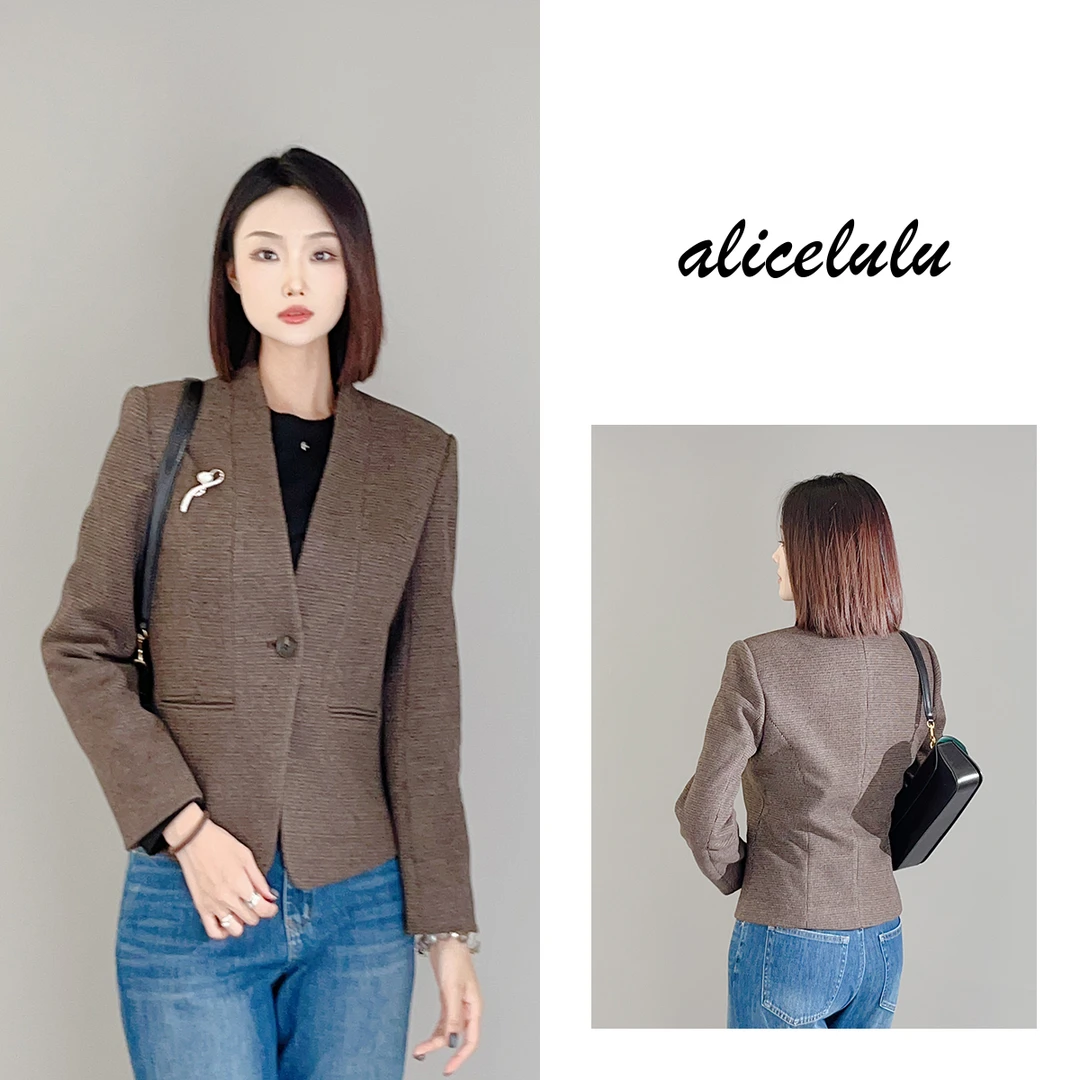 1 ALICE “量体裁衣”短外套 显瘦立裁 优雅胸针 S2140389W