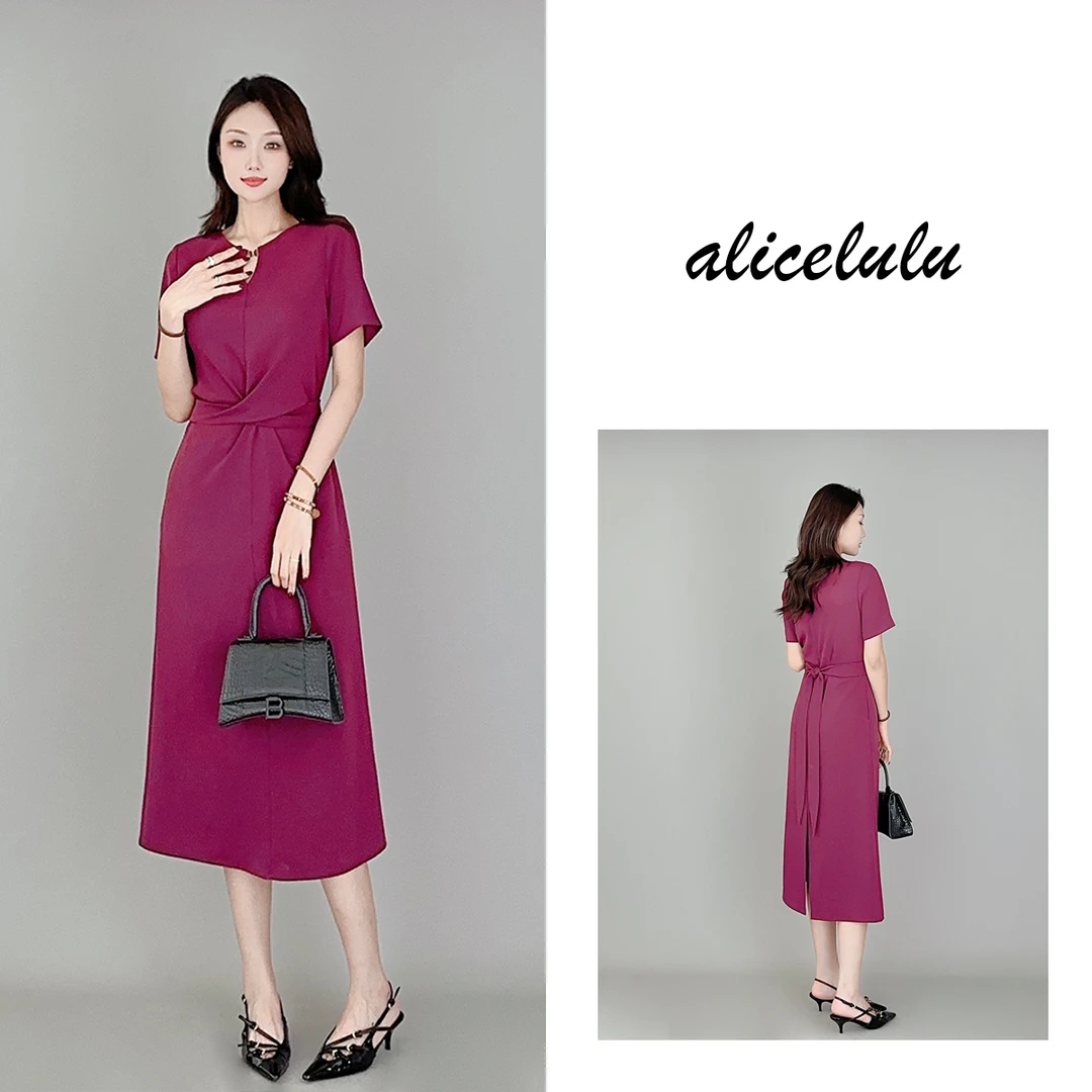 1 ALICE “紫红情深”连衣裙 显瘦立裁 明媚动人 S2138193D