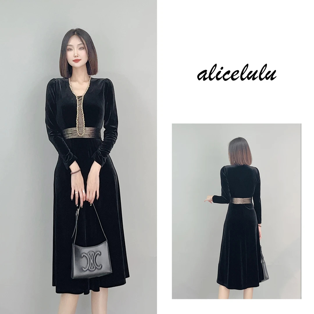 3 ALICE “鎏金年华”连衣裙 璀璨钻饰 礼服丝绒 S2140925Q