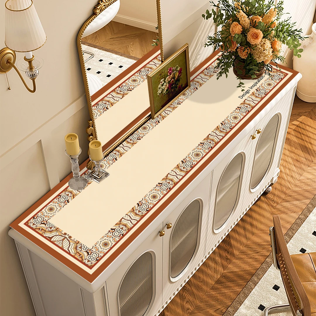 美式鞋柜台面垫防水防油免洗电视柜桌垫轻奢高级感盖垫餐边柜盖布