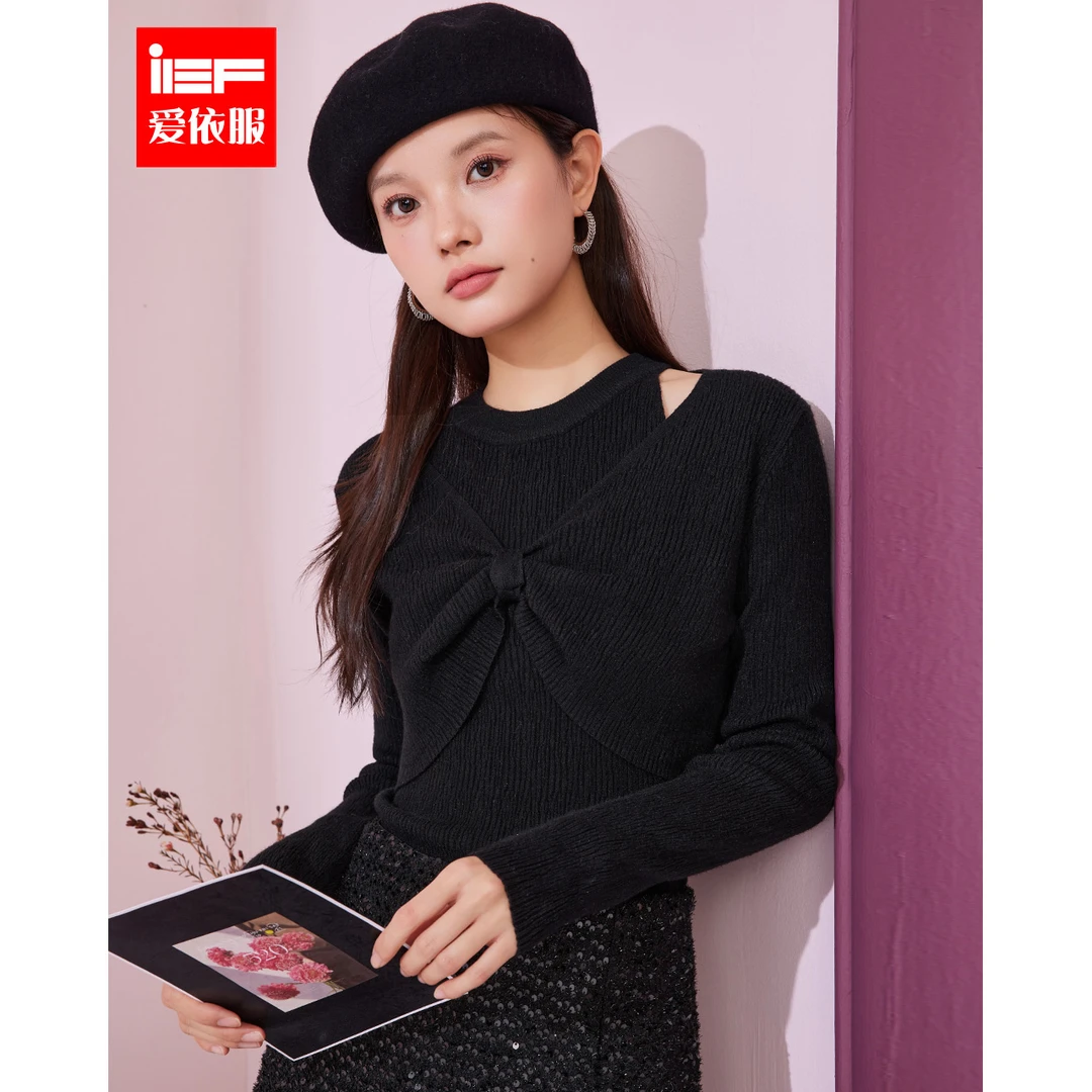 IEF/爱依服2024新款冬季毛织复古爱依服新款套装打底衫上衣内搭