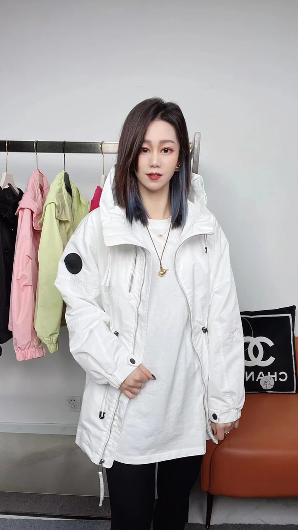 D夏季休闲时尚百搭气质防晒连帽潮流户外中长款女款防晒服2