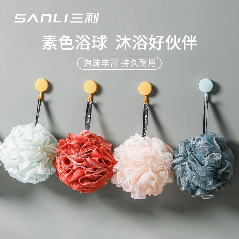 三利高档洗澡沐浴球酒店浴花搓背澡花洗澡女生儿童不散花柔软大号