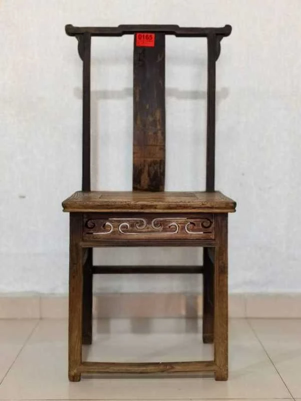 陈设复古怀旧老椅子官帽茶室农村榆木中式古典民俗雕花木雕实木凳