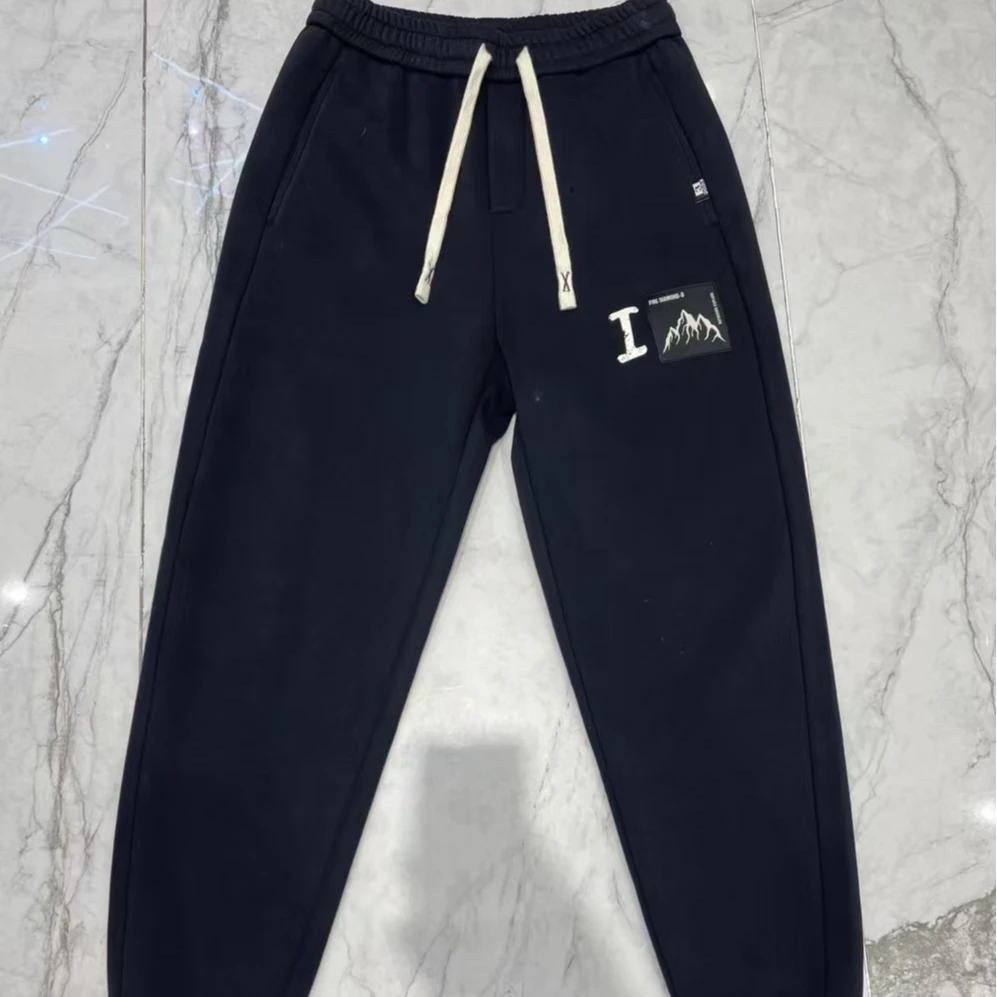 2024-冬季男士新品时尚百搭加绒加厚抽绳松紧收口休闲裤【6280】