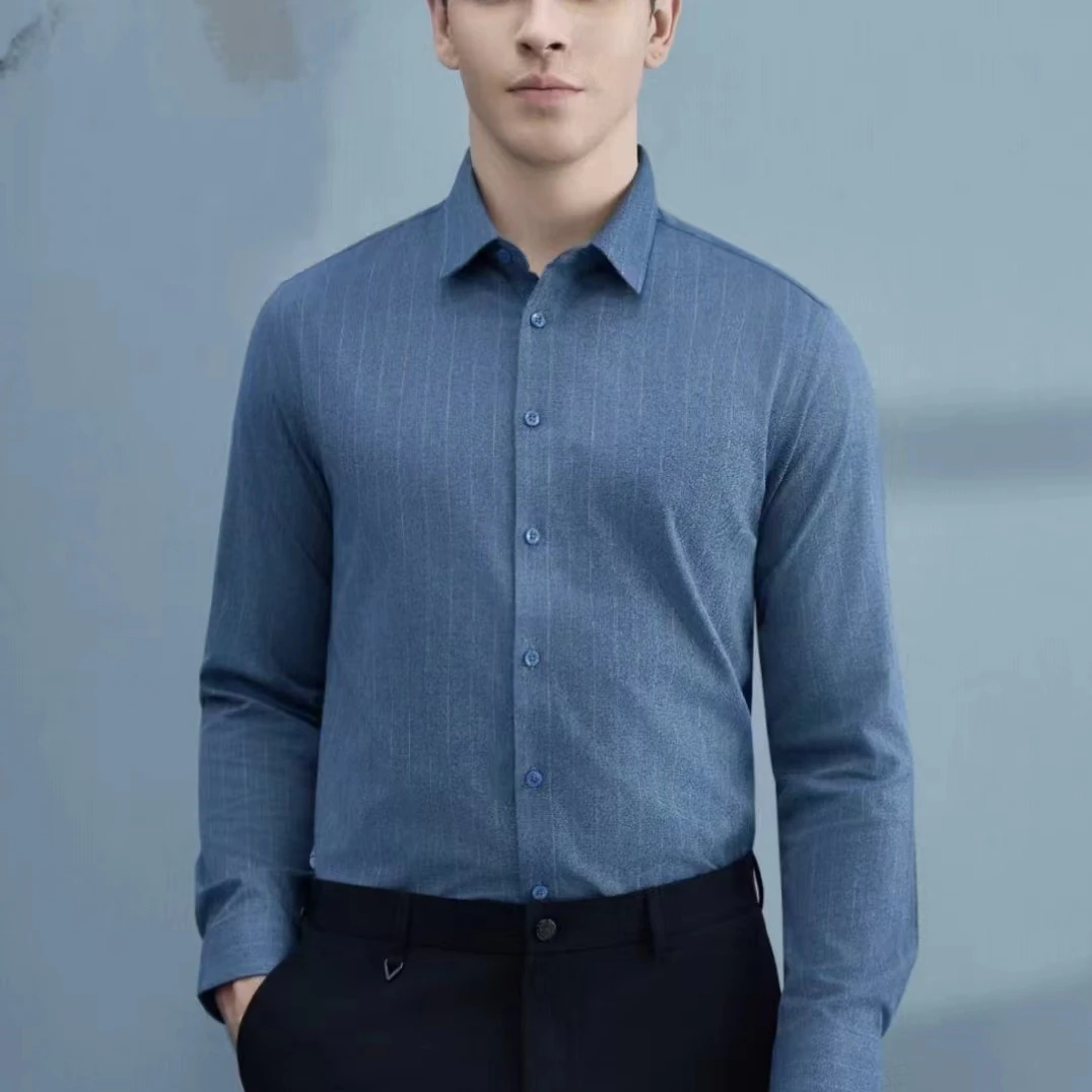 2024-冬季新品高品质男士商务休闲鹅绒内胆保暖衬衫【999】