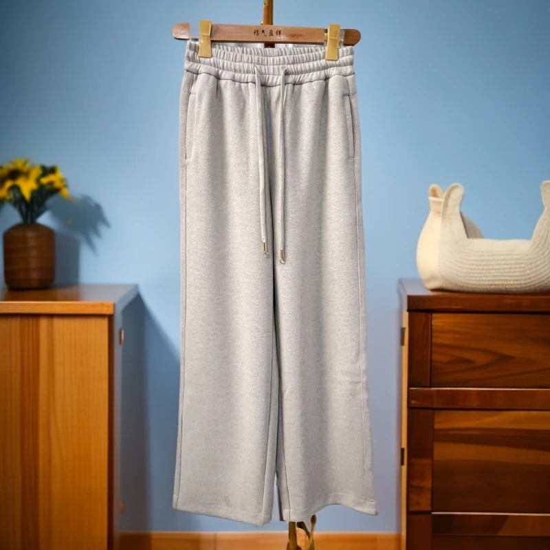 女裤松紧腰冬季显瘦气质休闲时尚舒适高腰百搭休闲裤高端垂感加厚