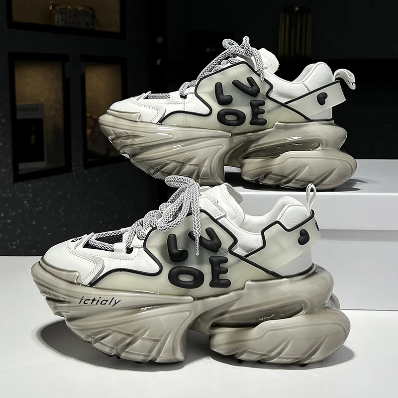 欧货2024真皮运动鞋女新款爆款网红百搭松糕鞋时尚透气老爹鞋潮牌