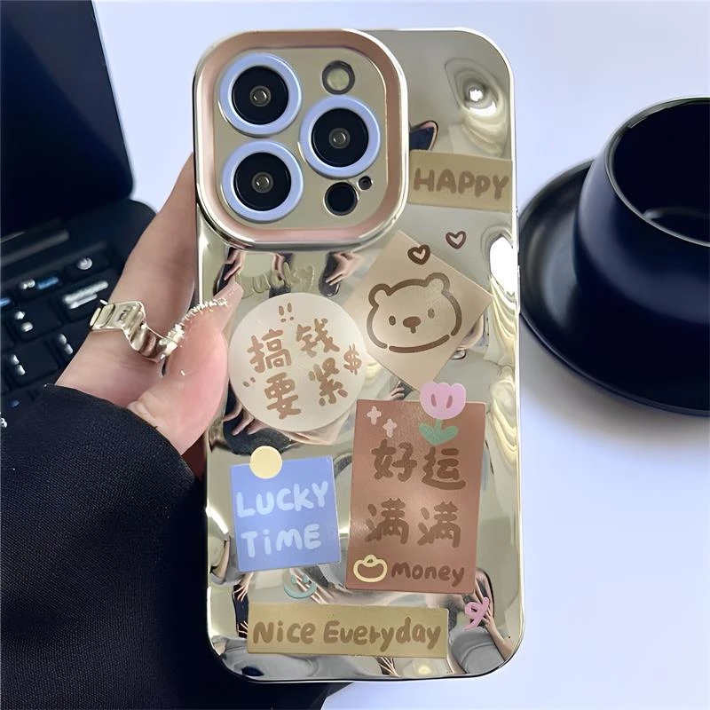 好运满满陨石纹适用iphone14promax苹果15手机壳11电镀12pro小众3