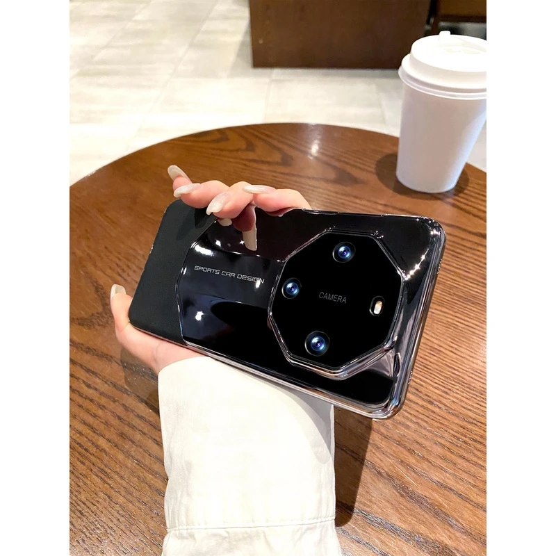 秒变非凡大师适用华为mate60pro手机壳新款素皮mate60RS超薄电镀