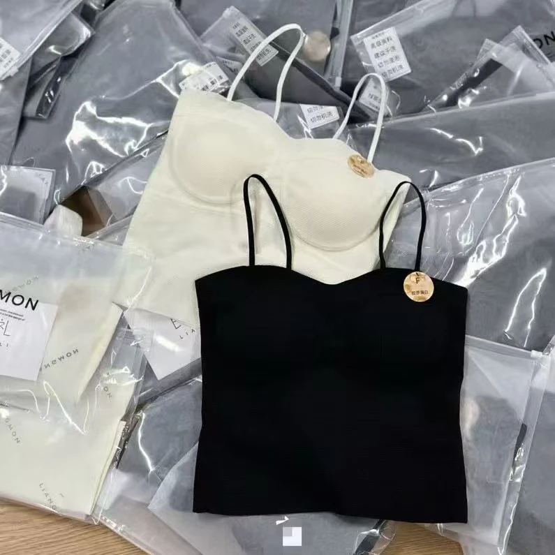 2201良-（木）款bi~mai百搭神器华夫格细肩带打底美背