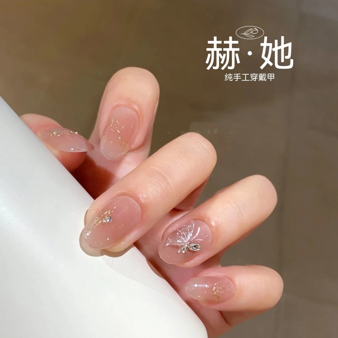 《翩翩起舞》轻奢设计 新款穿戴甲重复使用手工蝴蝶穿戴甲
