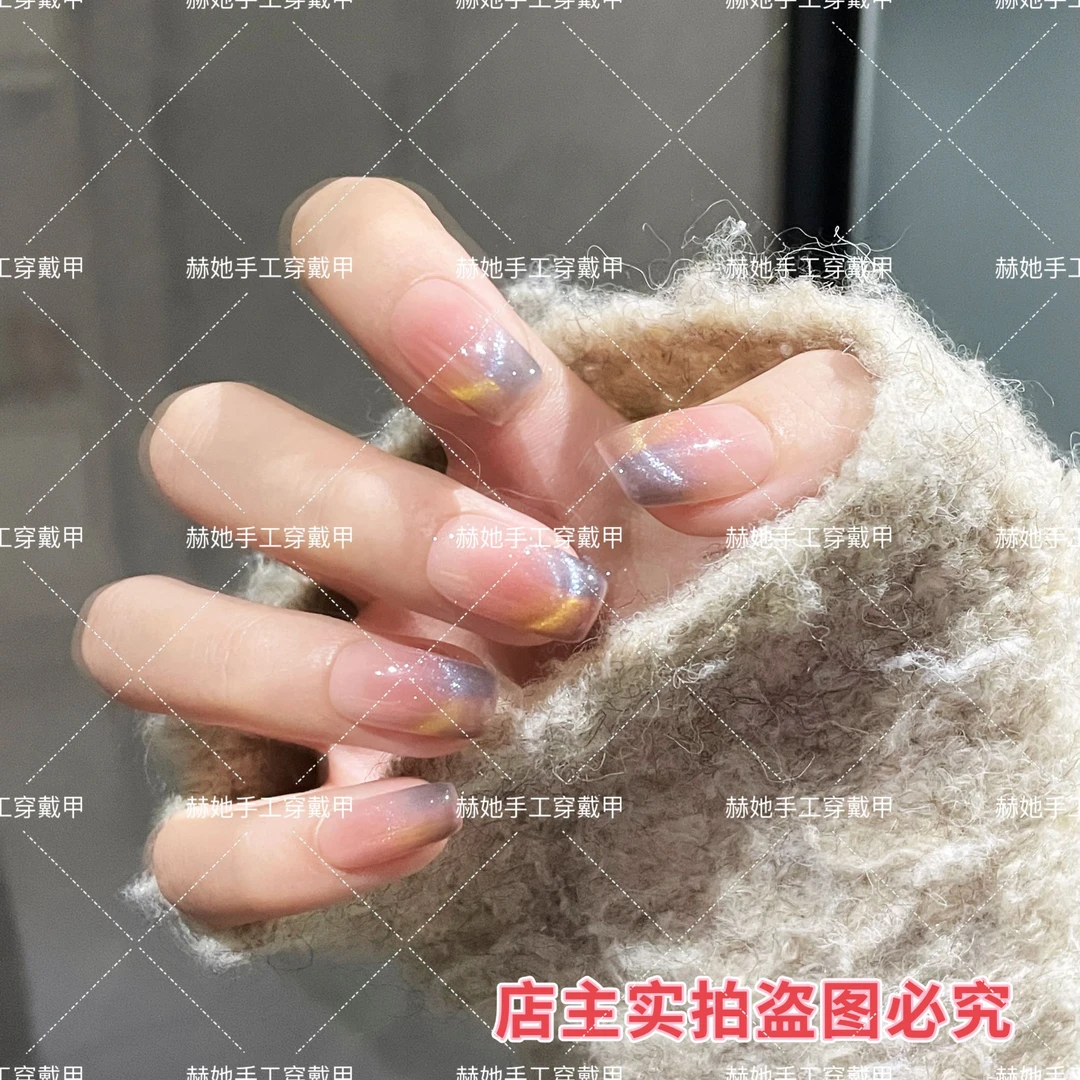 【琥珀双拼】秋冬气质猫眼显白千金  纯手工显白高级纯欲穿戴甲