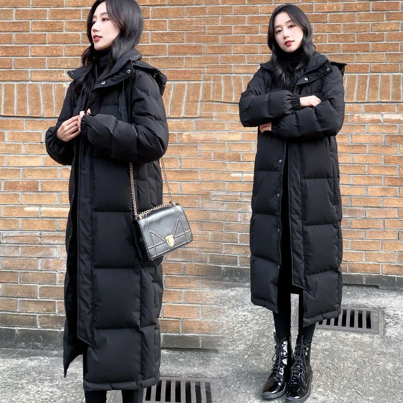 新款新款黑色羽绒服2023年新款女冬情侣加厚长款羽绒服长/非半身