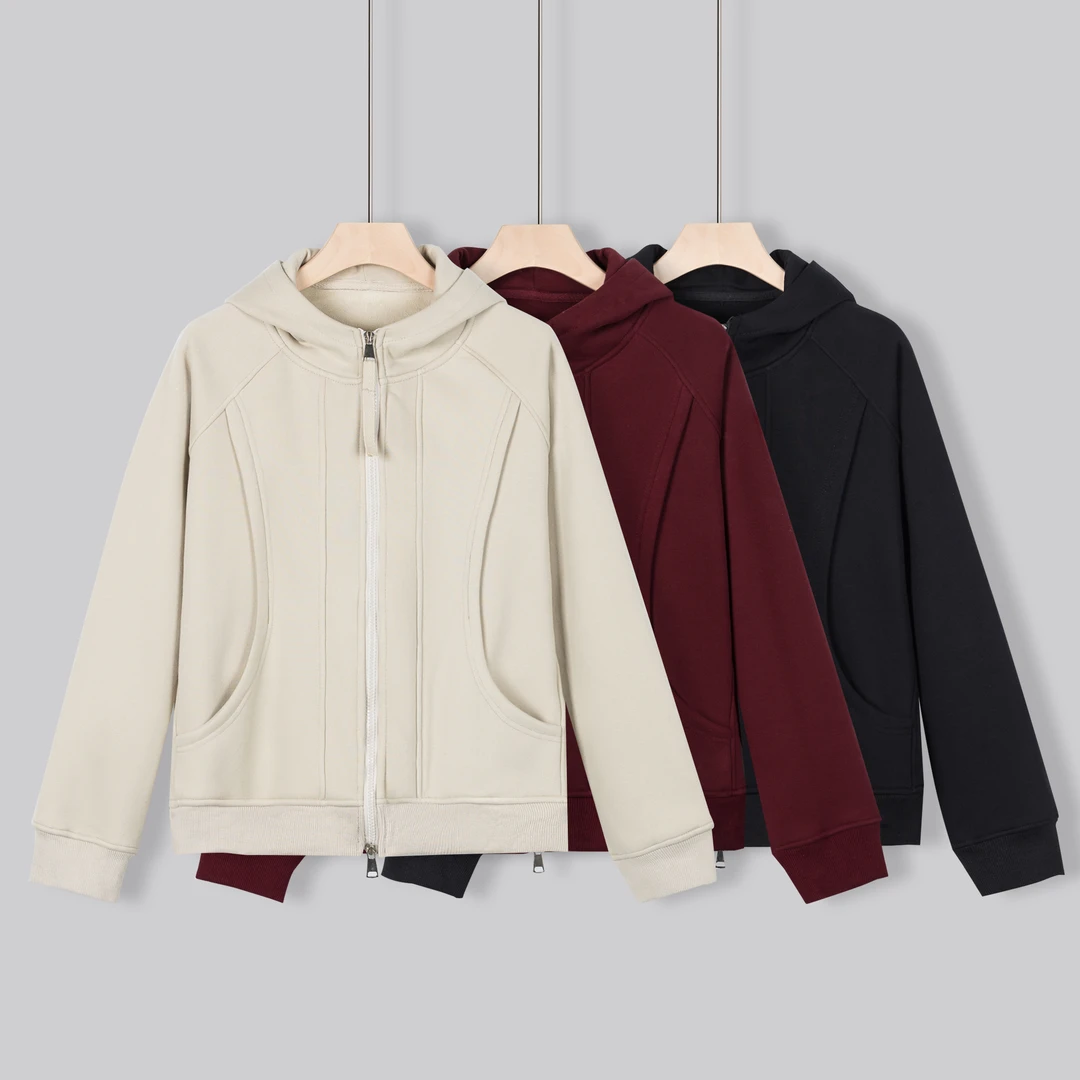 华棉420克【冬款加奥粒绒】插肩袖连帽卫衣5208J