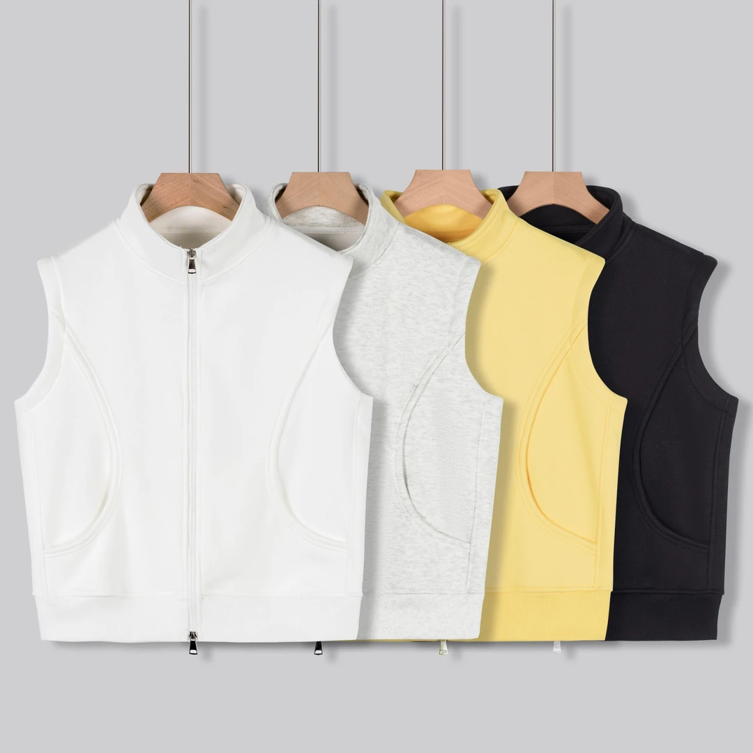 斜纹美棉430克【冬款加奥粒绒】立领马甲5106J