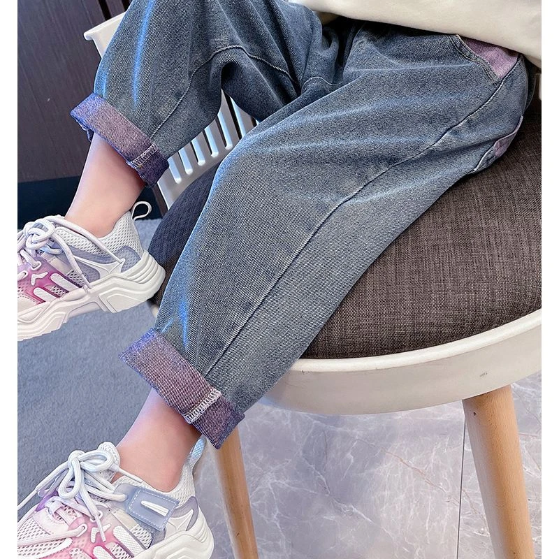 A873女童裤子秋装儿童牛仔裤春秋款新款宝宝裤子长裤休闲裤中大童