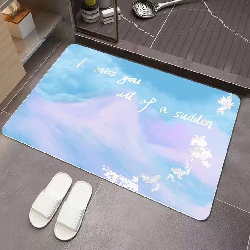 浴室硅藻泥吸水地垫ins风跨境防滑速干脚垫卫生间厕所门口地毯