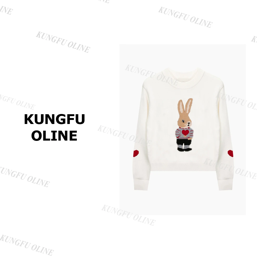 【周周】爱心小兔子针织衫女秋冬高级感软糯毛衣MY7122