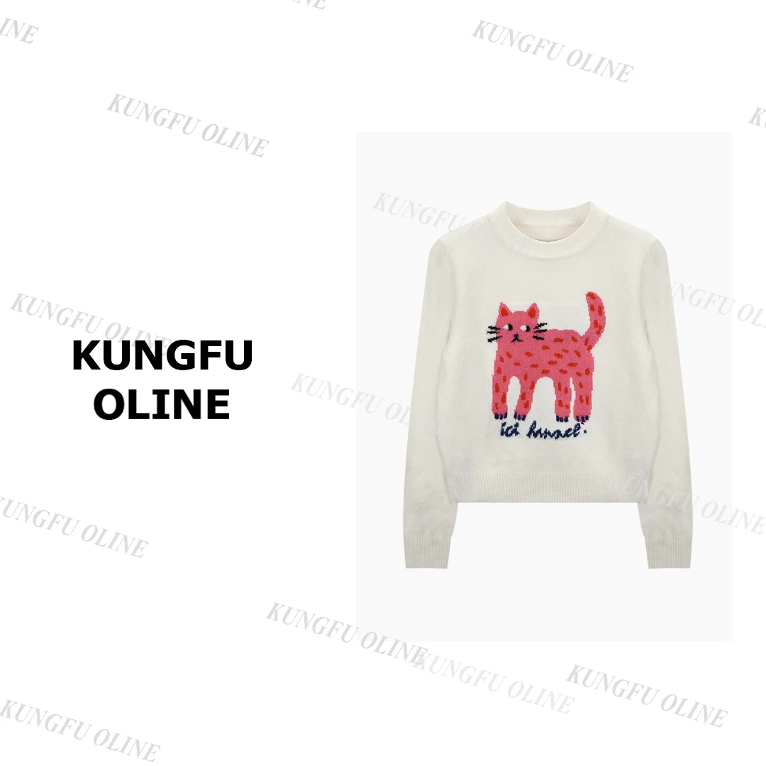 【斑点猫毛衣】MY6275时髦秋冬新款百搭休闲针织可爱女生复古毛衣