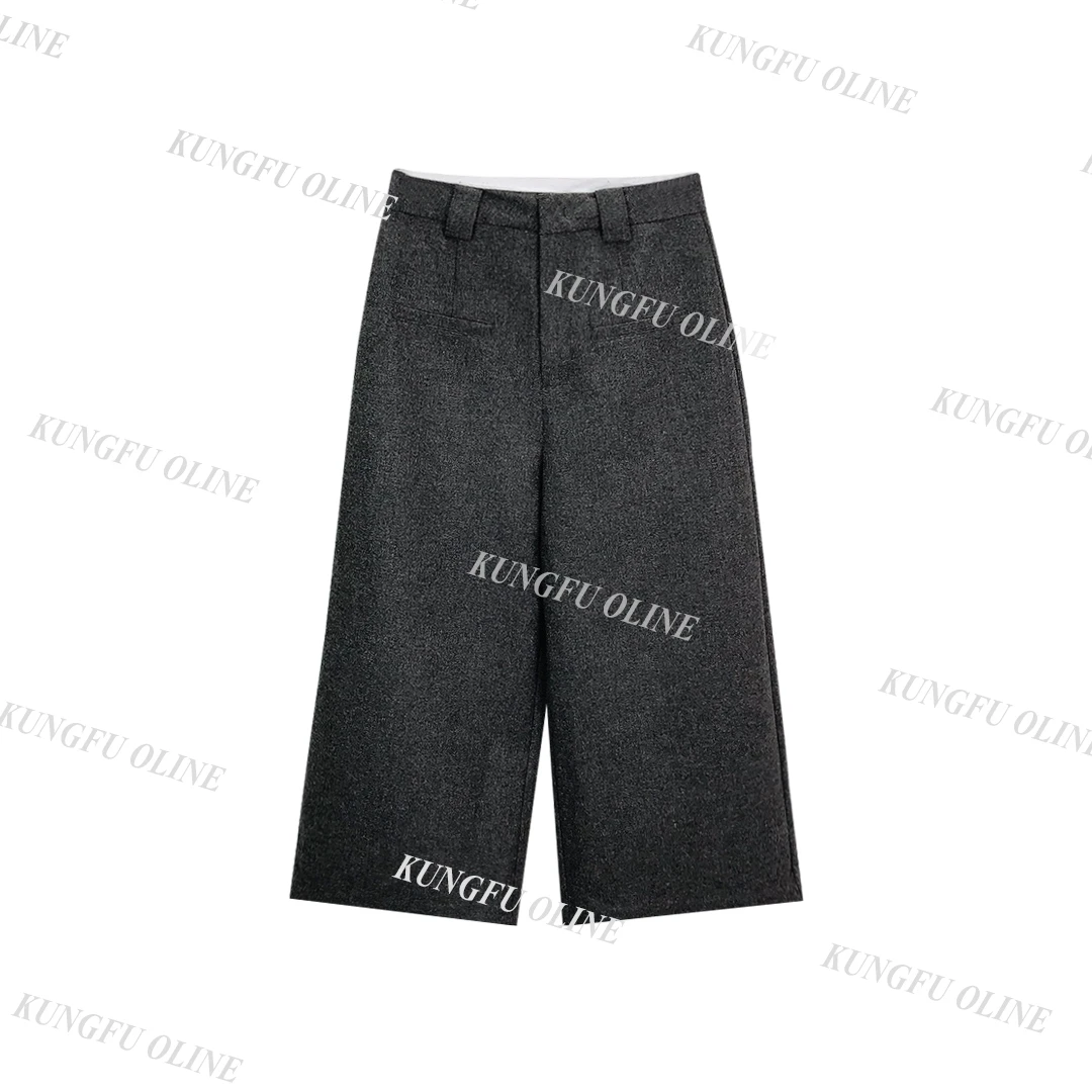 【小妖】KZ6189九分裤高级感抽绳休闲裤新款高腰阔腿裤卫裤