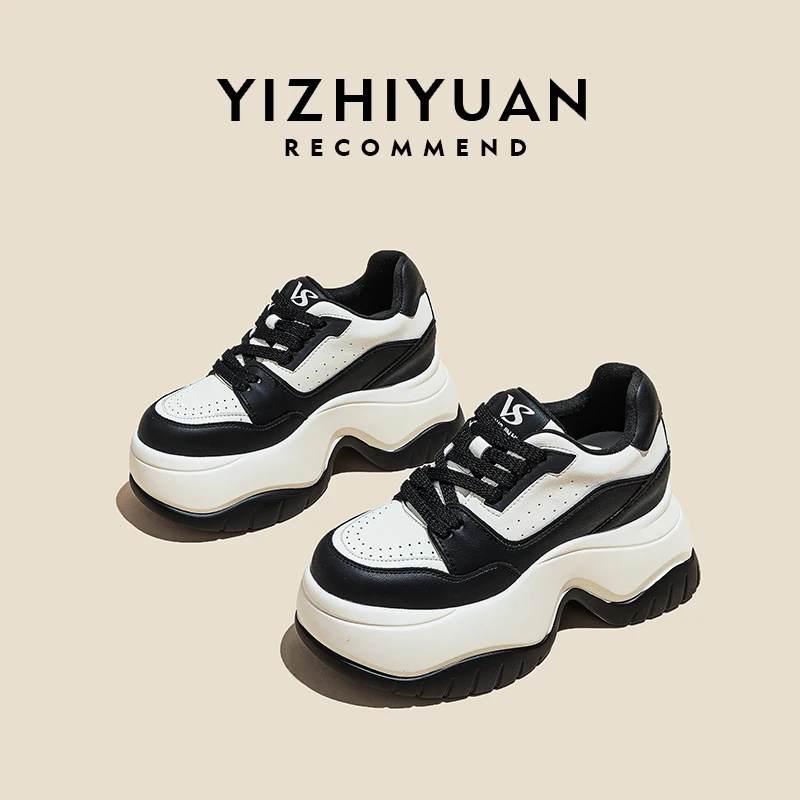 增高9CM2024秋季新款女鞋时尚厚底鞋百搭舒适小个子休闲鞋676-8