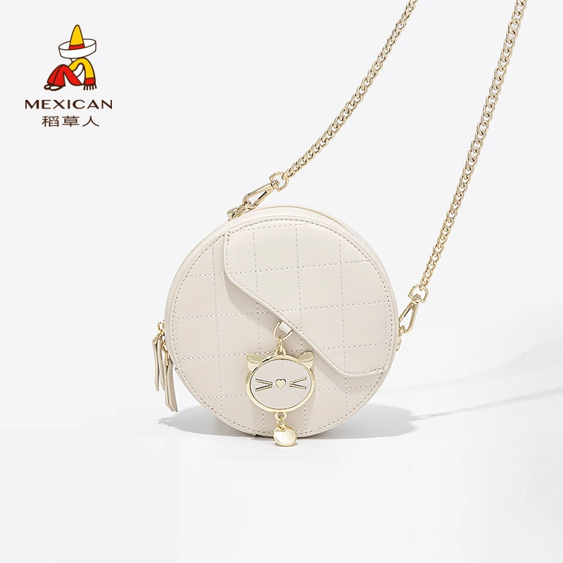 稻草人女包2025新款小众高级感链条包可爱女生包包单肩斜挎小包