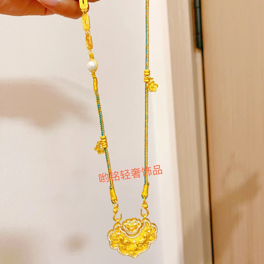 铜合金布艺项链 铜合金布艺项链  莫兰迪色双凤勾绳配多款吊坠