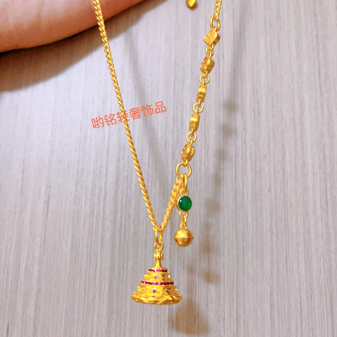 铜合金珐琅项链 合金珐琅项链   红点点佛塔经典项链