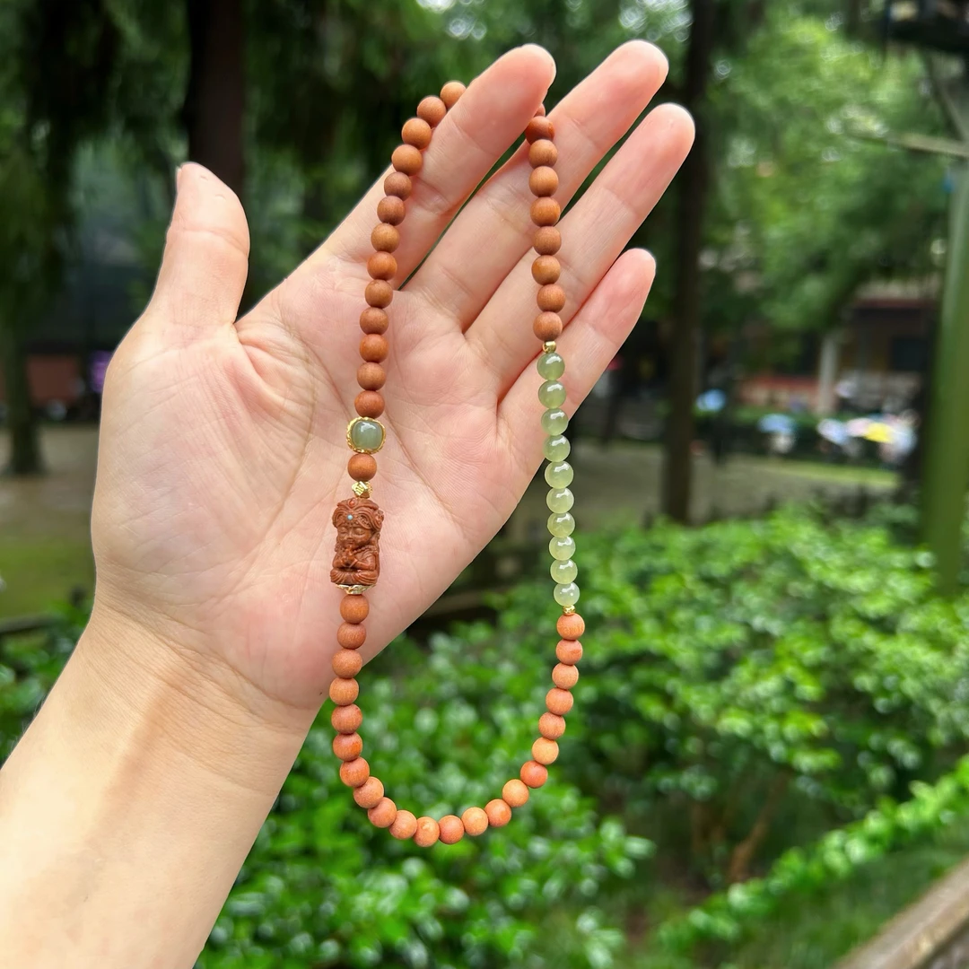 非金属木质手链 精雕双圈扎基 新中式国风手串精美时尚百搭手串
