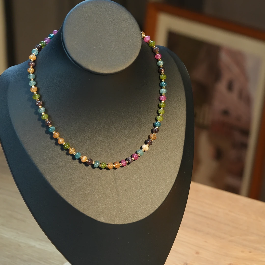 钛钢项链 [玺]彩色手工气质轻奢时尚百搭复古小众简约可调节ins