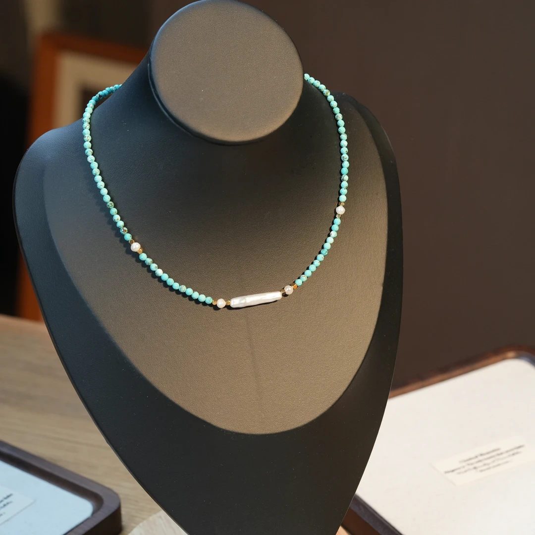 钛钢项链 [海洋]蓝色手工气质轻奢时尚百搭复古小众简约可调节ins