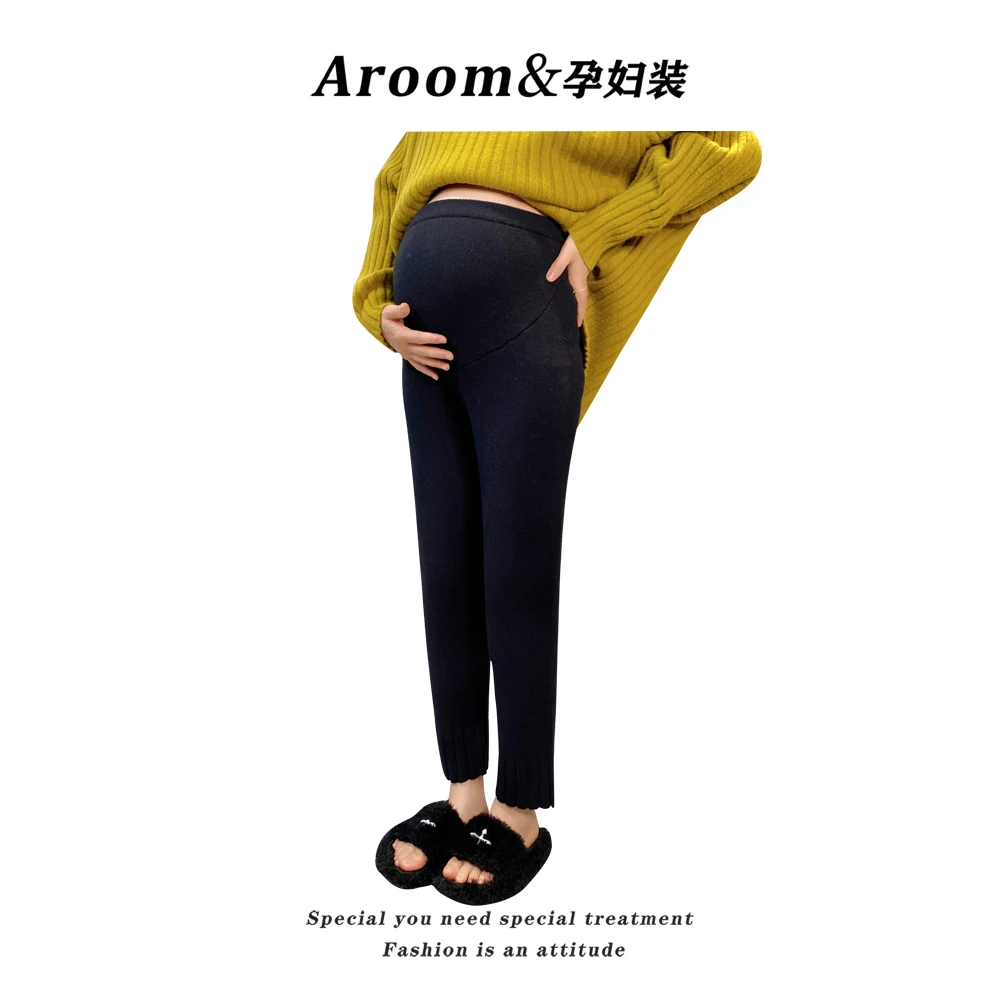 现货/AROOM孕妇装秋冬外穿加绒宽松百搭休闲托腹裤O1-26