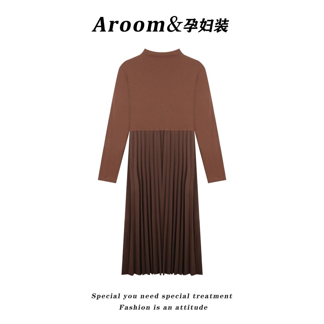 现货/AROOM孕妇秋冬款保暖宽松显瘦连衣裙外套套装U10-36