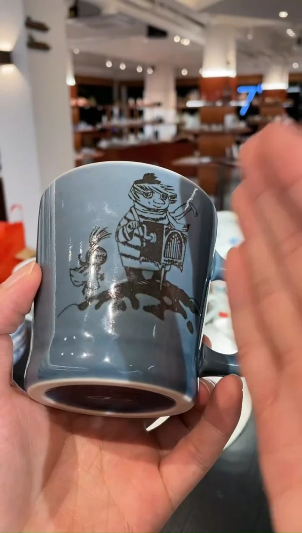 【闪购商品】陶瓷瓷片姆明蓝色马克杯1只