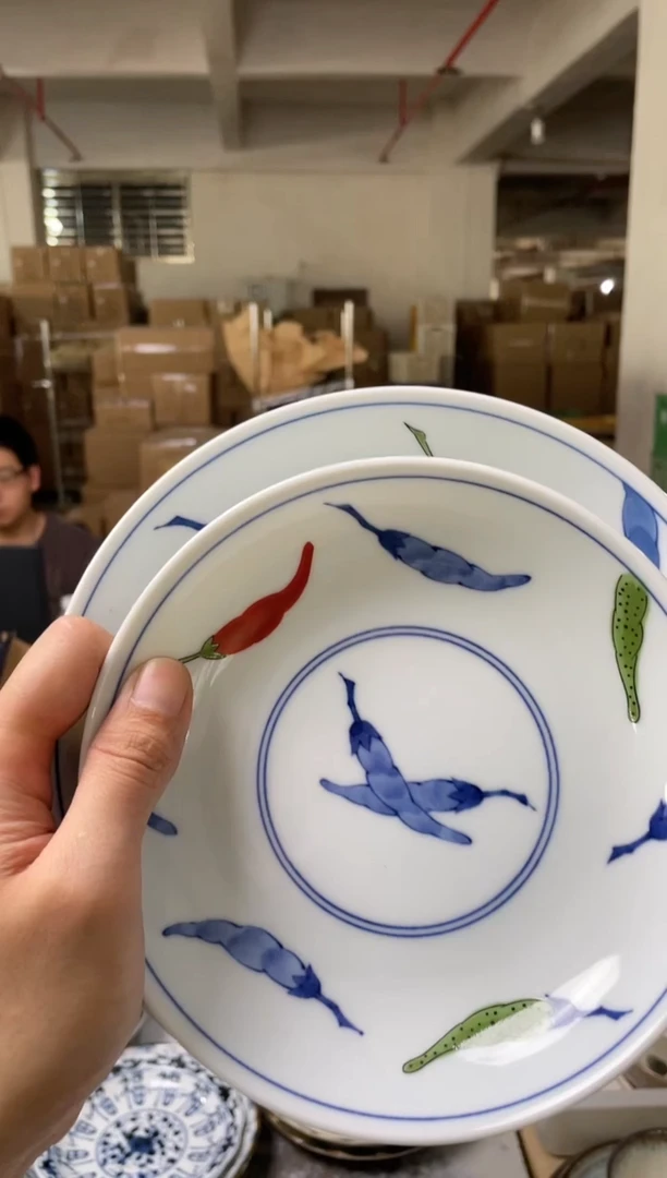 【闪购商品】陶瓷瓷片锦唐辛子大小盘