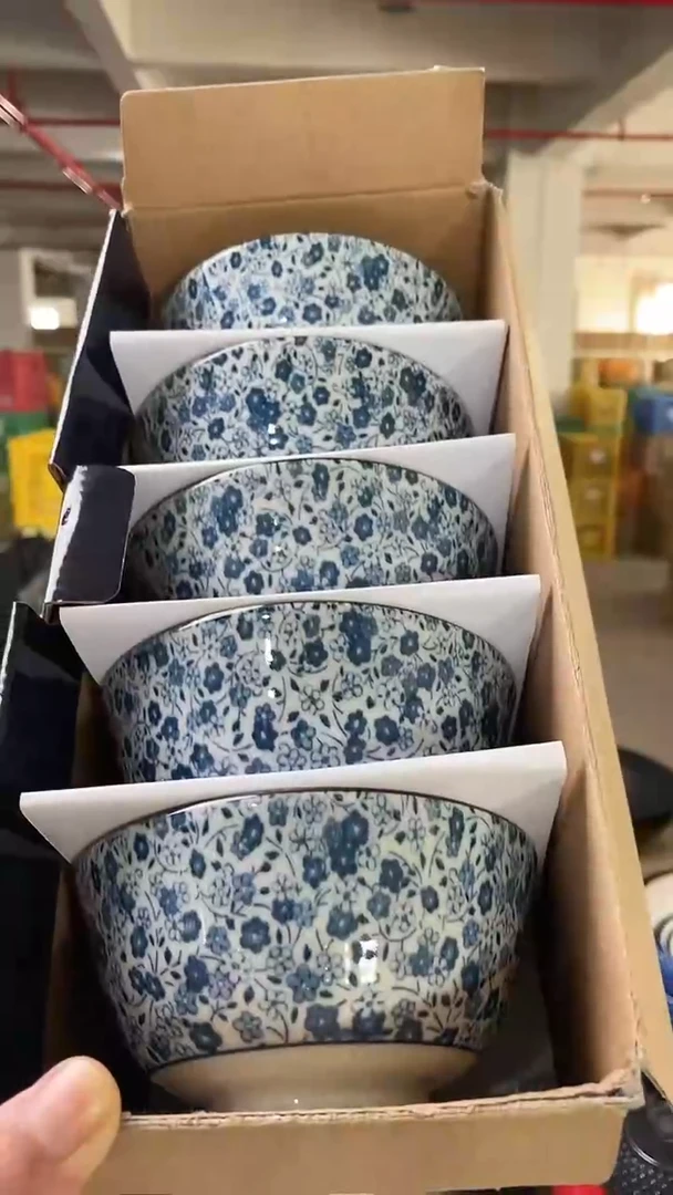 【闪购商品】陶瓷瓷片小纹春秋5.1寸套碗