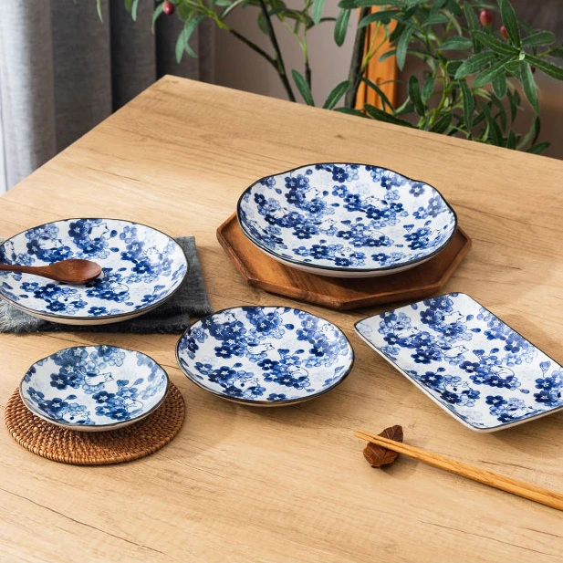 千代源舞猫盘碟系列 日本进口陶瓷盘子家用日式菜盘平盘碟子小盘