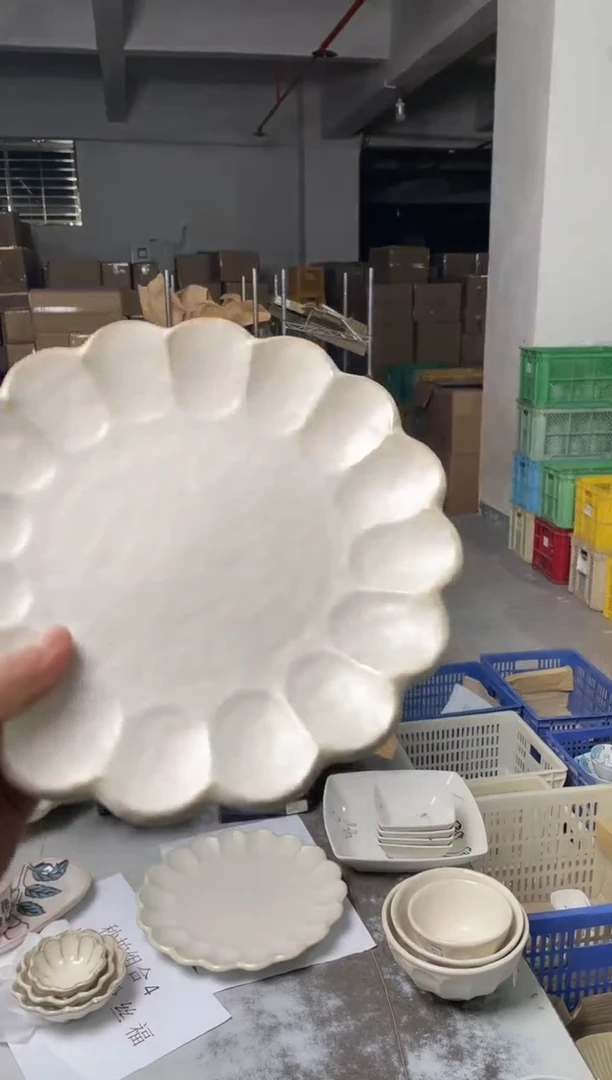 【闪购商品】陶瓷瓷片粗陶色釉9.6英寸浅盘